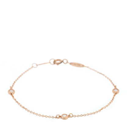 Tiffany 18K Rose Gold Diamond .15ctw Elsa Peretti Diamonds by the Yard Station Bracelet 1 of 4
