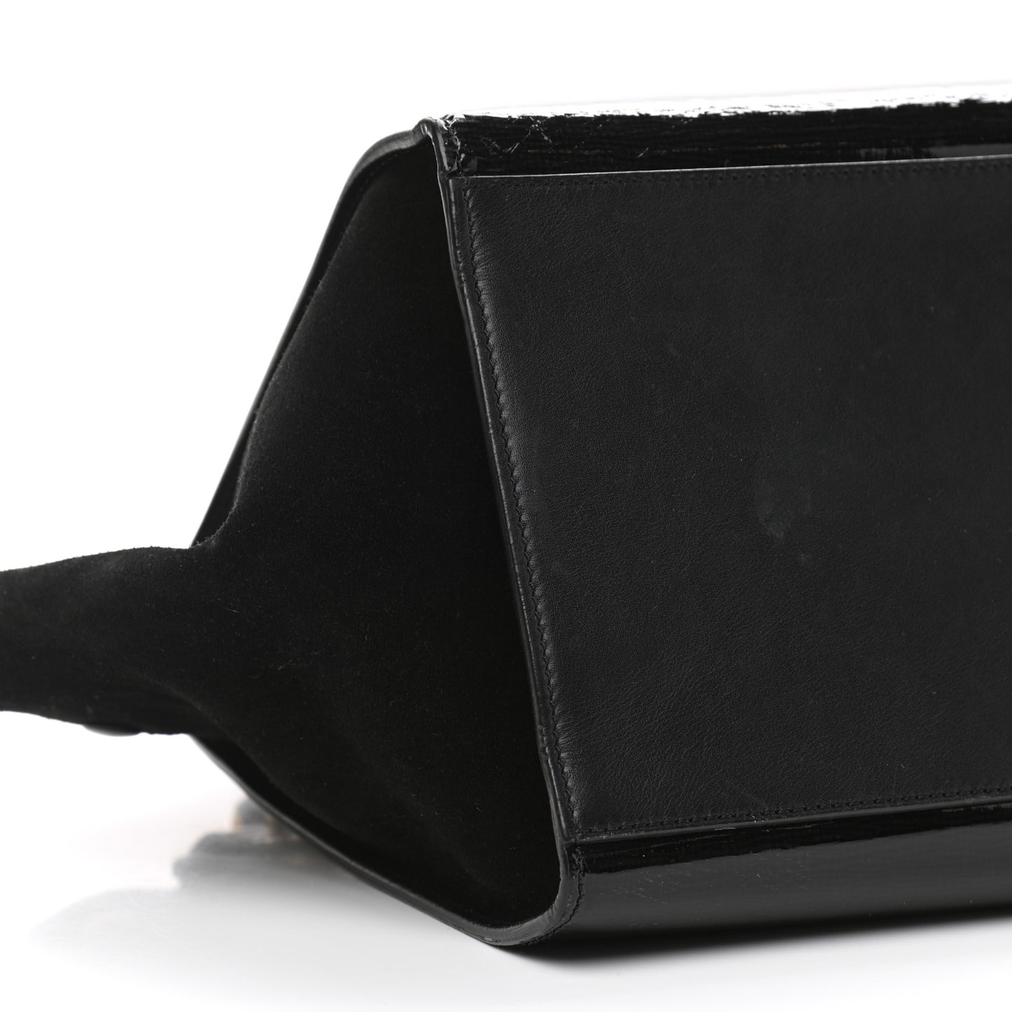 Patent Suede Medium Trapeze Black