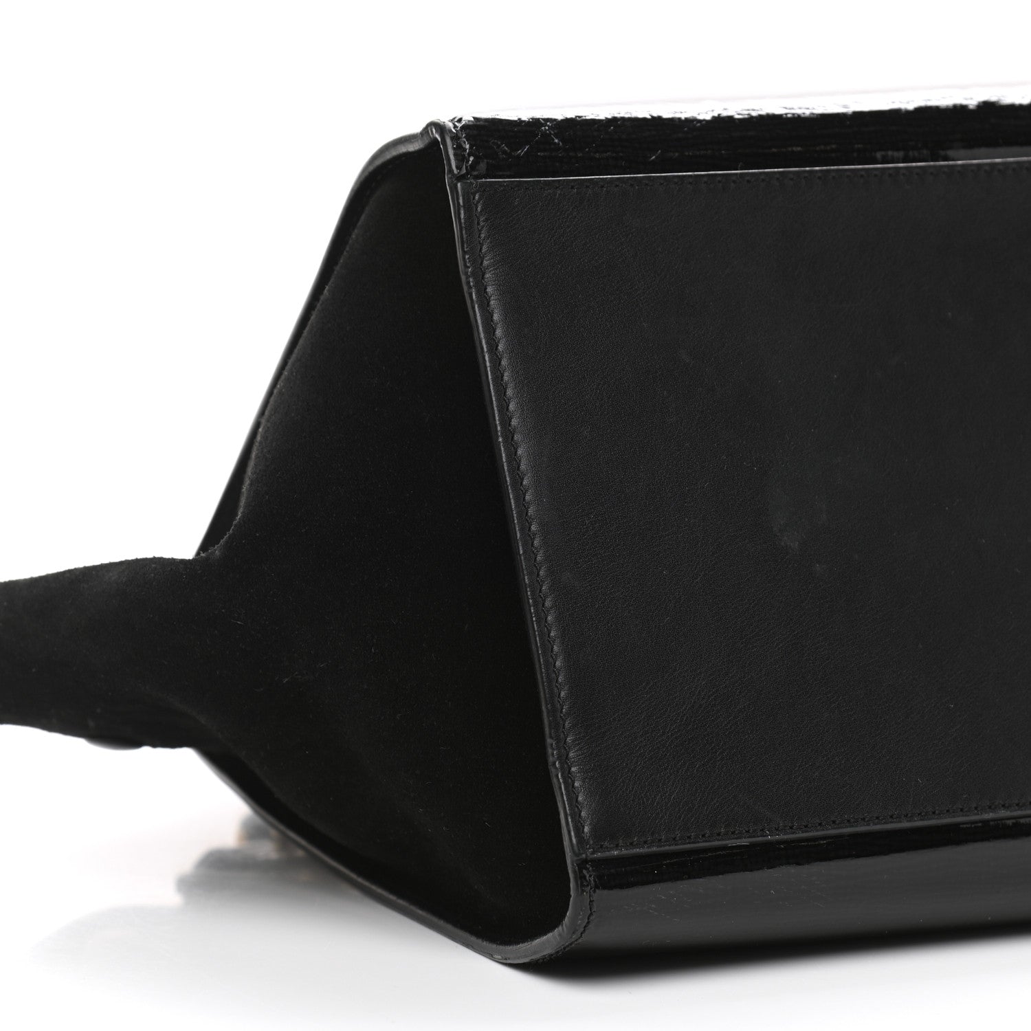 Celine Patent Suede Medium Trapeze Black 5 of 12