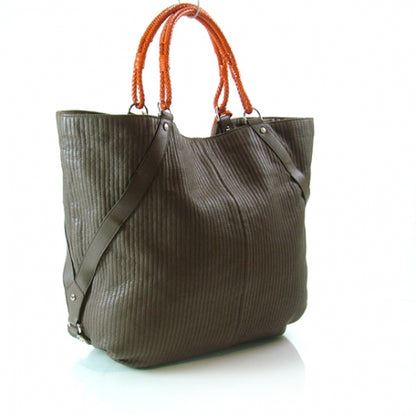 Lanvin Leather Stitched Large Tote Brown 3 of 12