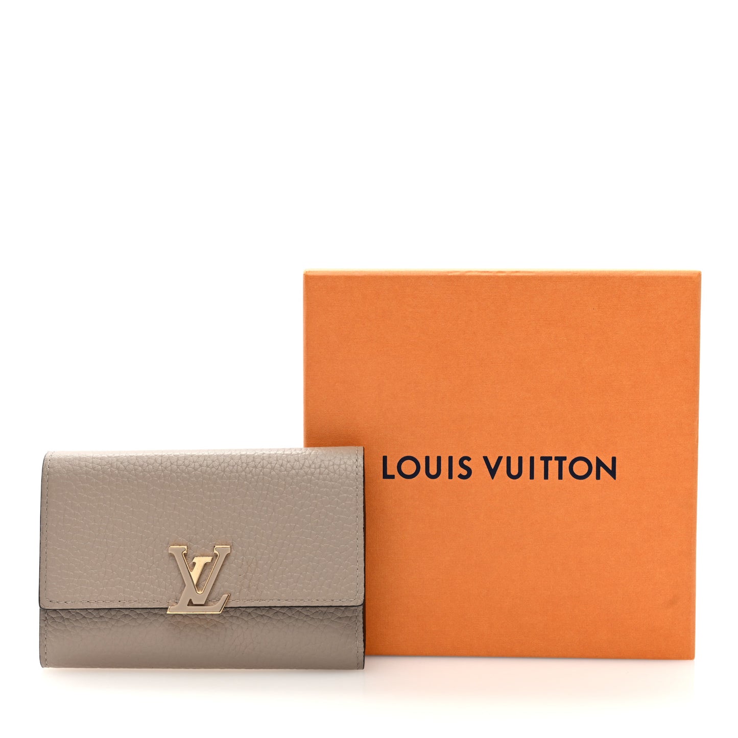 Taurillon Capucines Compact Wallet Galet