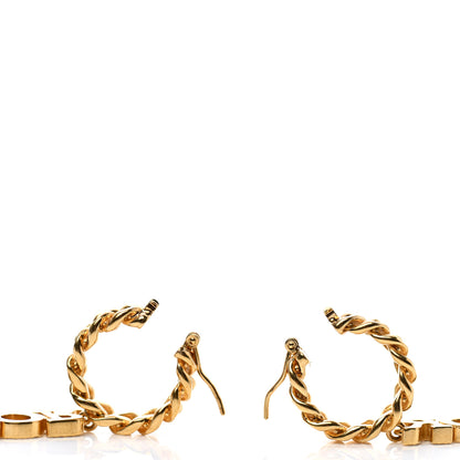 Christian Dior Crystal Dio(r)evolution Logo Hoop Drop Earrings Gold 3 of 4