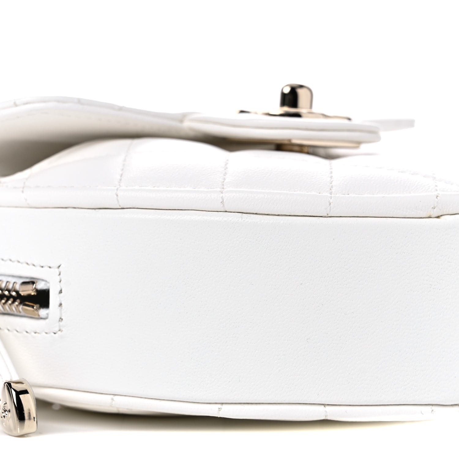 Chanel Lambskin Quilted CC In Love Heart Clutch With Chain White 8 of 10