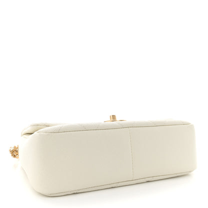 Chanel Shiny Caviar Quilted Small Chain Melody Flap White 4 of 11