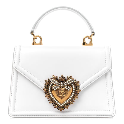 Dolce & Gabbana DOLCE & GABBANA Smooth Calfskin Small Devotion Envelope Top Handle Bag White 1 of 9
