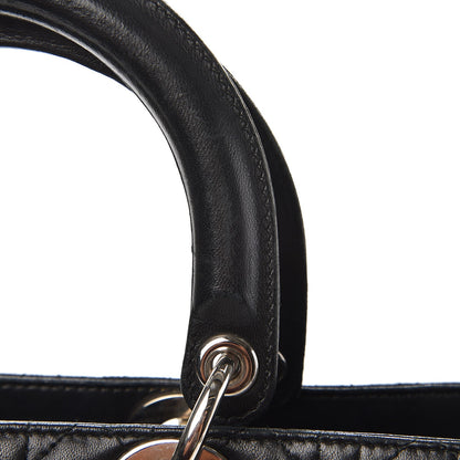 Christian Dior Lambskin Cannage Large Lady Dior Black 15 of 18