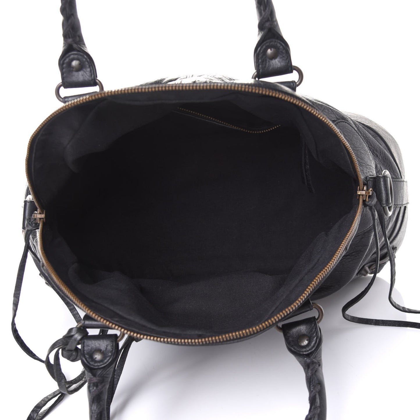 Agneau Classic Hardware Bowling Bag Black
