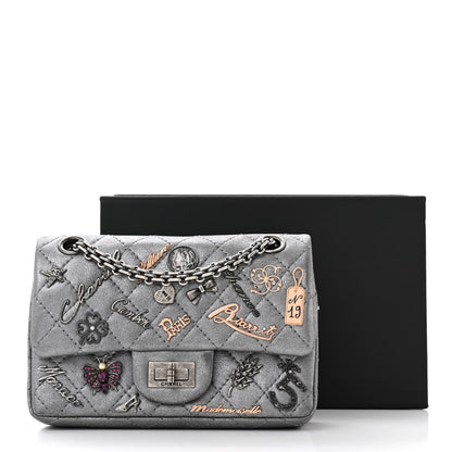 Chanel Metallic Calfskin Quilted Lucky Charms 2.55 Reissue 224 Flap Dark Silver 14 of 14