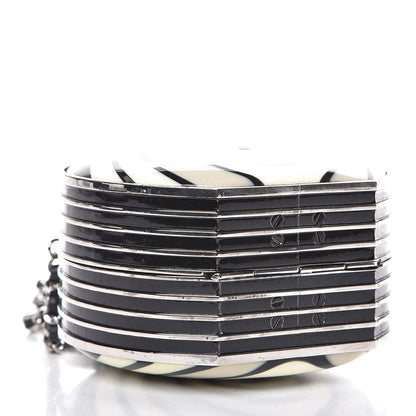 Chanel Enamel Resin Pillbox Minaudiere Black White 4 of 9