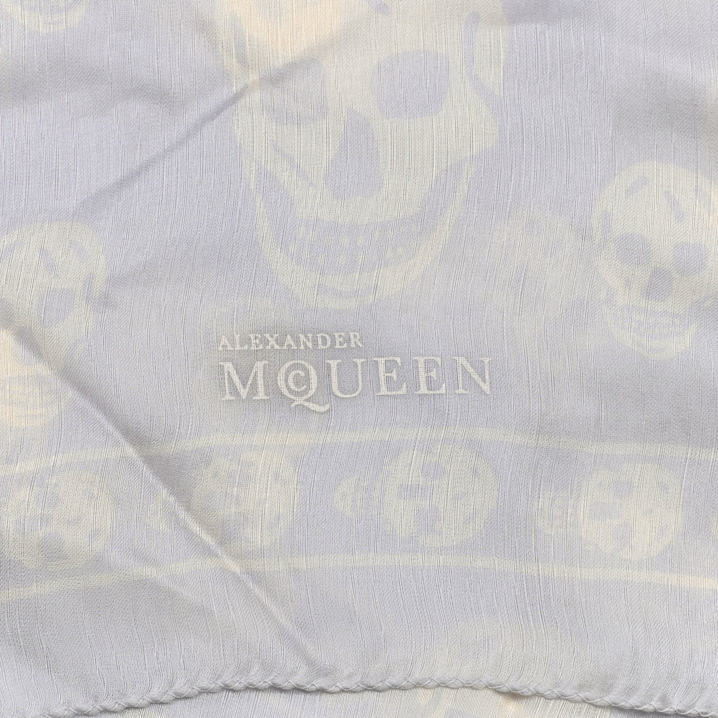 Silk Chiffon Skull Scarf Pearl White