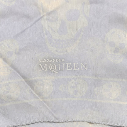 Alexander McQueen Silk Chiffon Skull Scarf Pearl White 2 of 4
