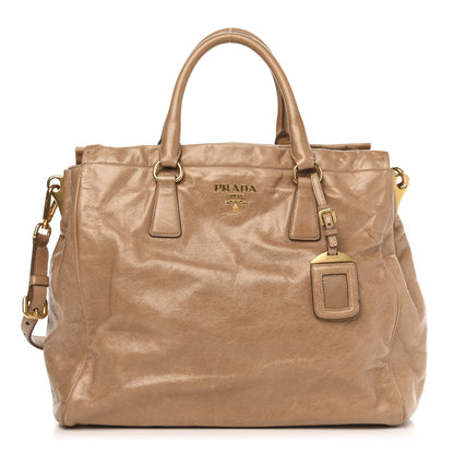 Prada Vitello Shine Top Handle Bag Sughero 1 of 13