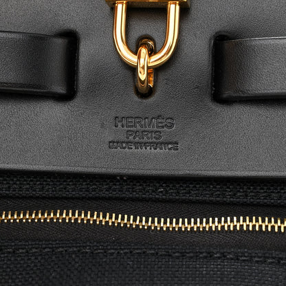 Hermes Military Toile Vache Hunter Herbag Zip PM 31 Black 8 of 14