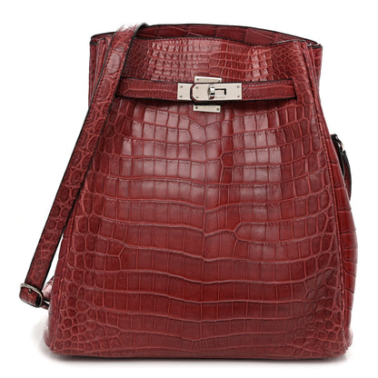 Hermes Niloticus Crocodile Kelly Sport 26 Rouge H 1 of 15
