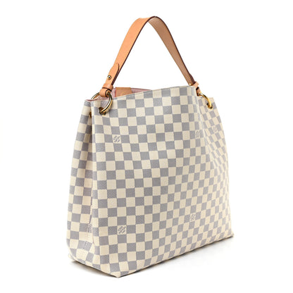 Louis Vuitton Damier Azur Graceful MM Rose Ballerine 3 of 13