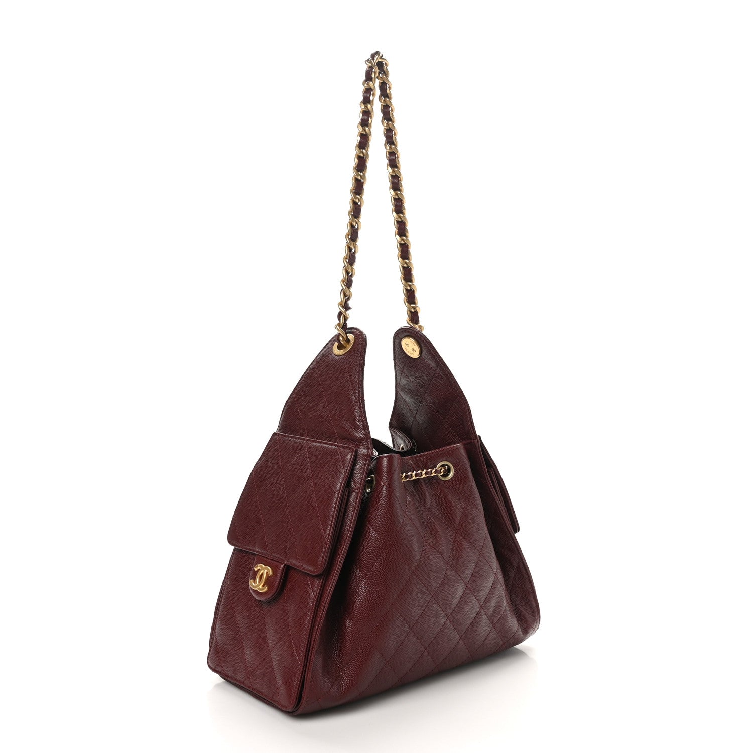 Chanel Caviar Quilted Small Chanel 25 Handbag Burgundy 2 of 11