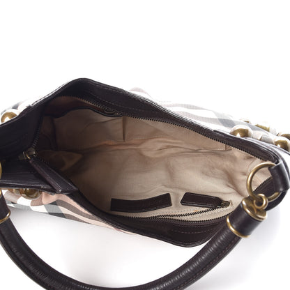 Burberry Nova Check Mega Stud Medium Alverton Hobo Chocolate 5 of 7
