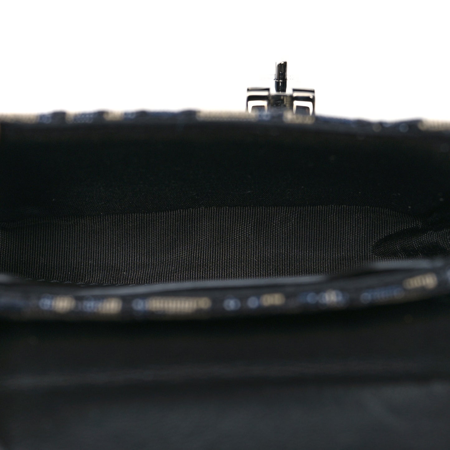 Oblique Smooth Calfskin Nano Pouch Beige Black