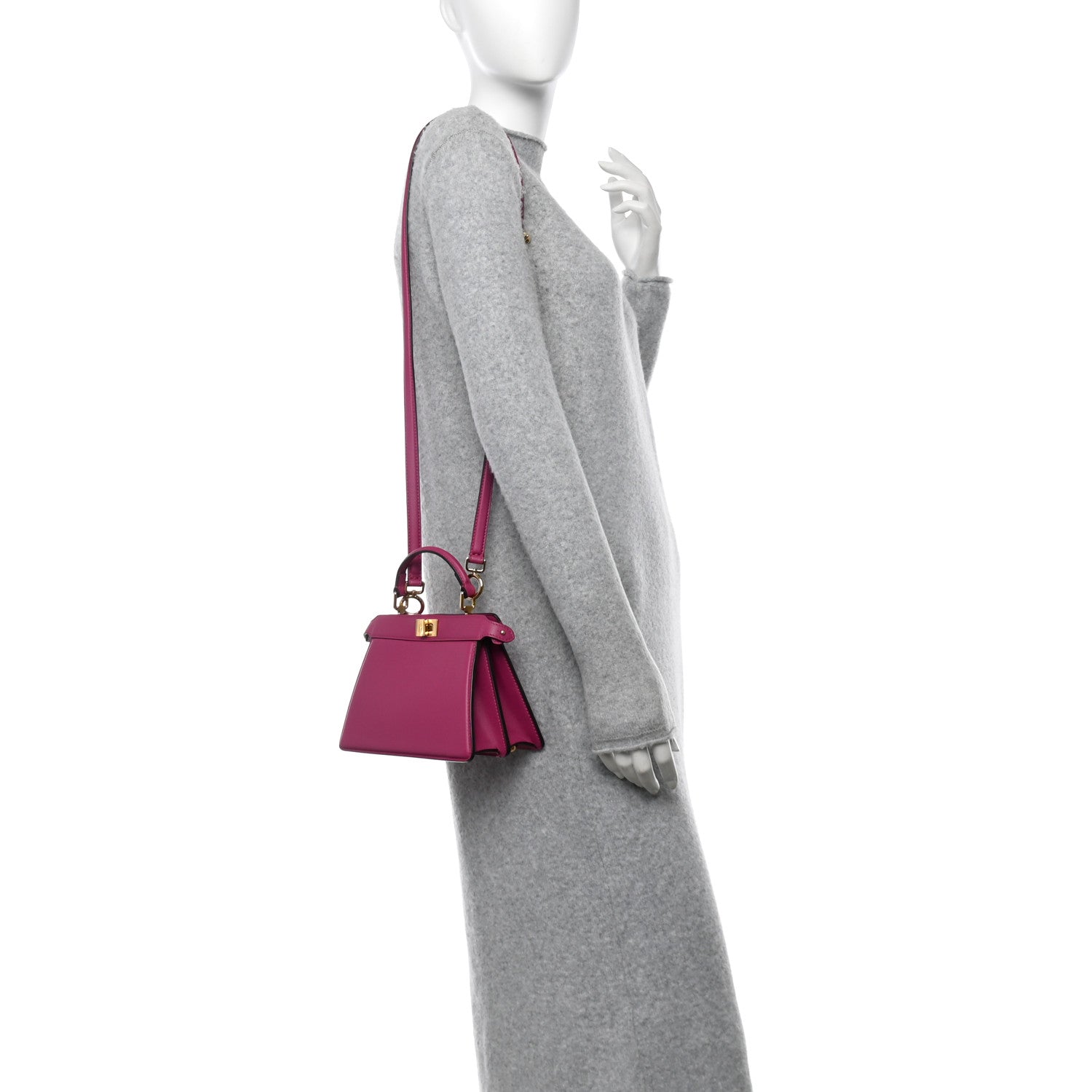 Fendi Shiny Nappa Petite Peekaboo I SEE U Satchel Ciclamino Pilar 2 of 12