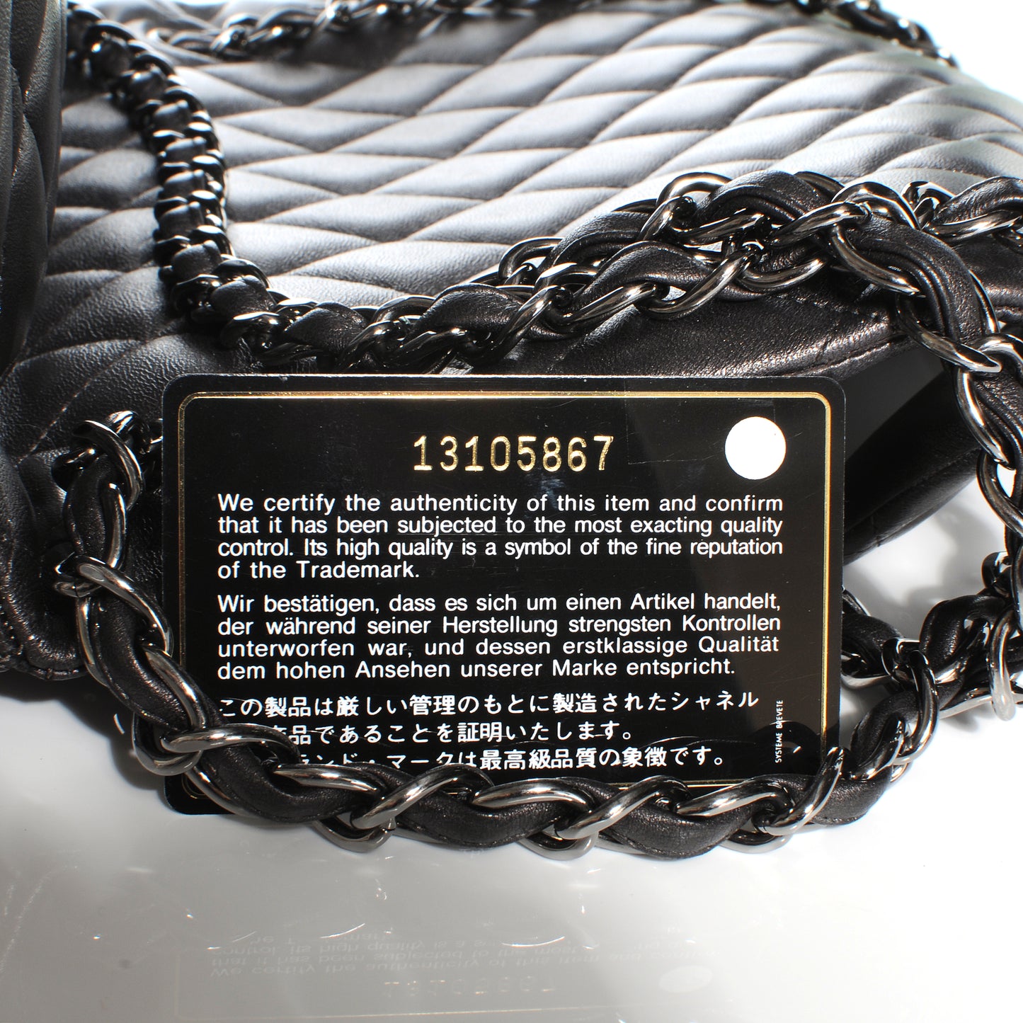 Lambskin Maxi Single Flap Dark Metallic Grey