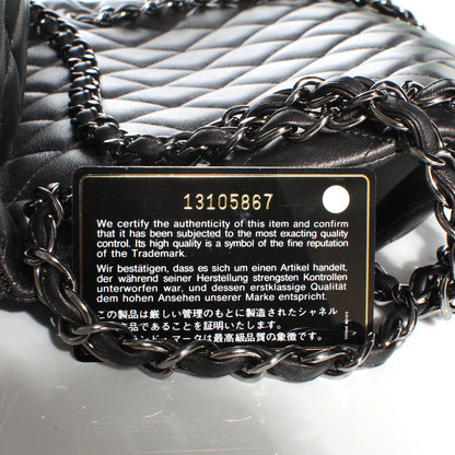 Chanel Lambskin Maxi Single Flap Dark Metallic Grey 9 of 10