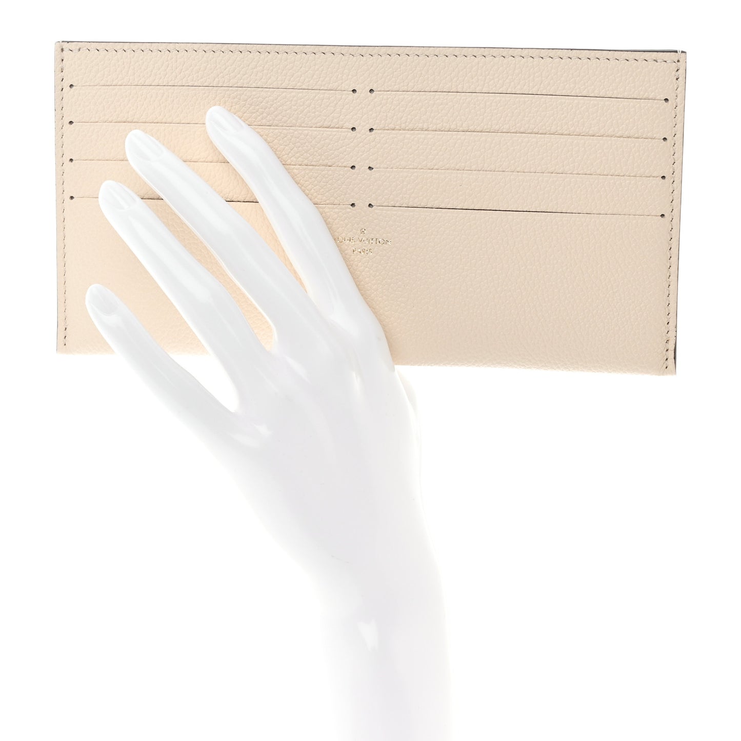 Calfskin Felicie Chain Wallet Card Holder Insert Cream