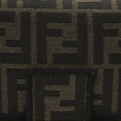 Fendi Fabric Jacquard FF 1974 Medium Baguette Tobacco Moro Black 8 of 11
