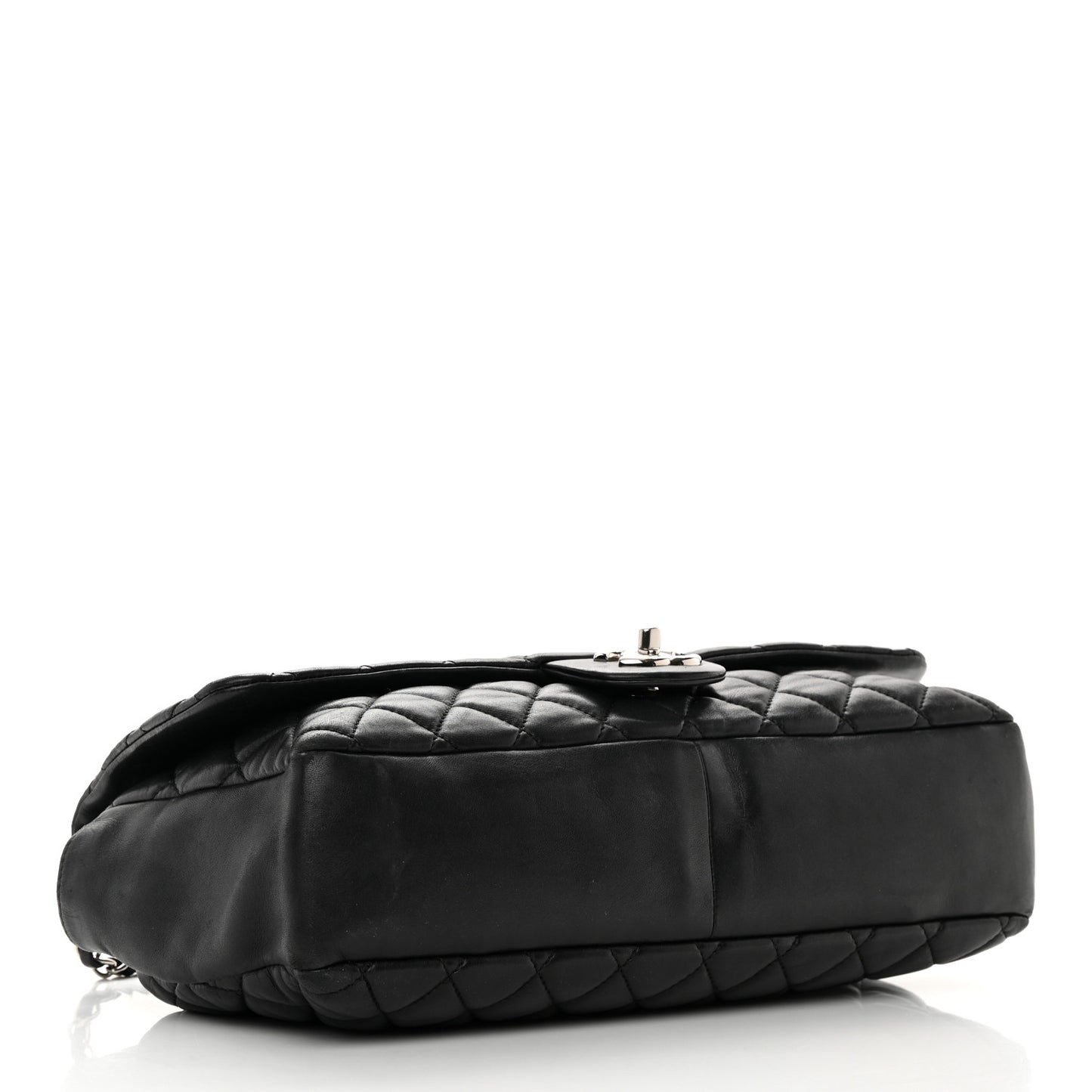 Lambskin Quilted Jumbo Coco Rain Flap Black