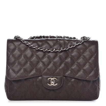 Chanel Caviar Quilted Jumbo Single Flap Dark Brown 1 of 10