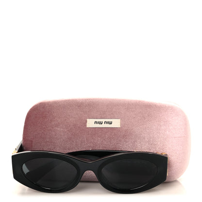 Miu Miu Acetate Oval Glimpse Sunglasses SMU11W Black 7 of 7
