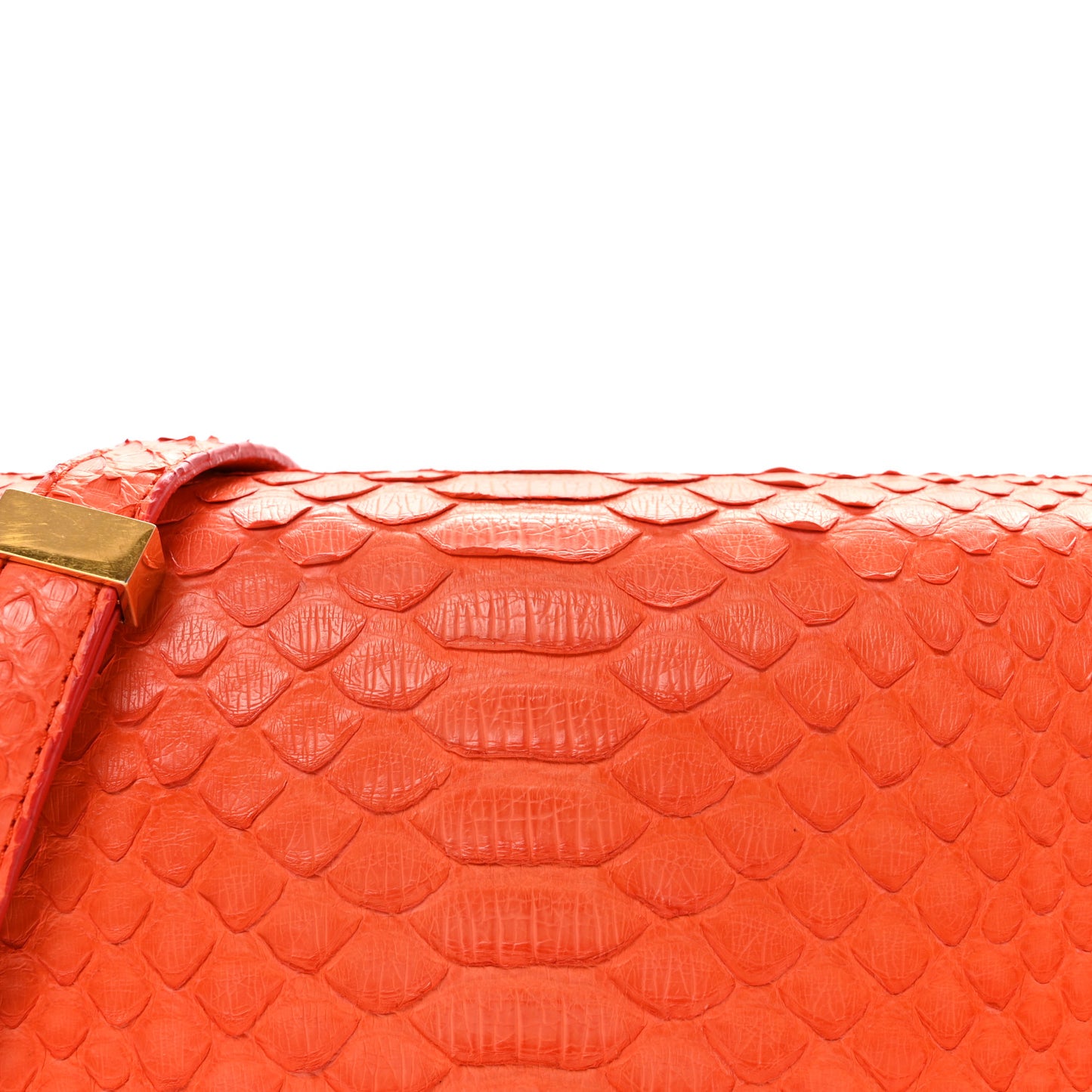 Snakeskin Medium Classic Box Flap Orange