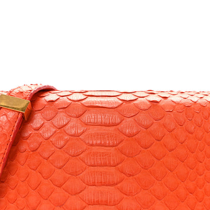 Celine Snakeskin Medium Classic Box Flap Orange 7 of 9