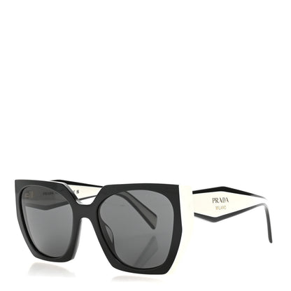 Prada Acetate Sunglasses SPR 15W Black White 1 of 8