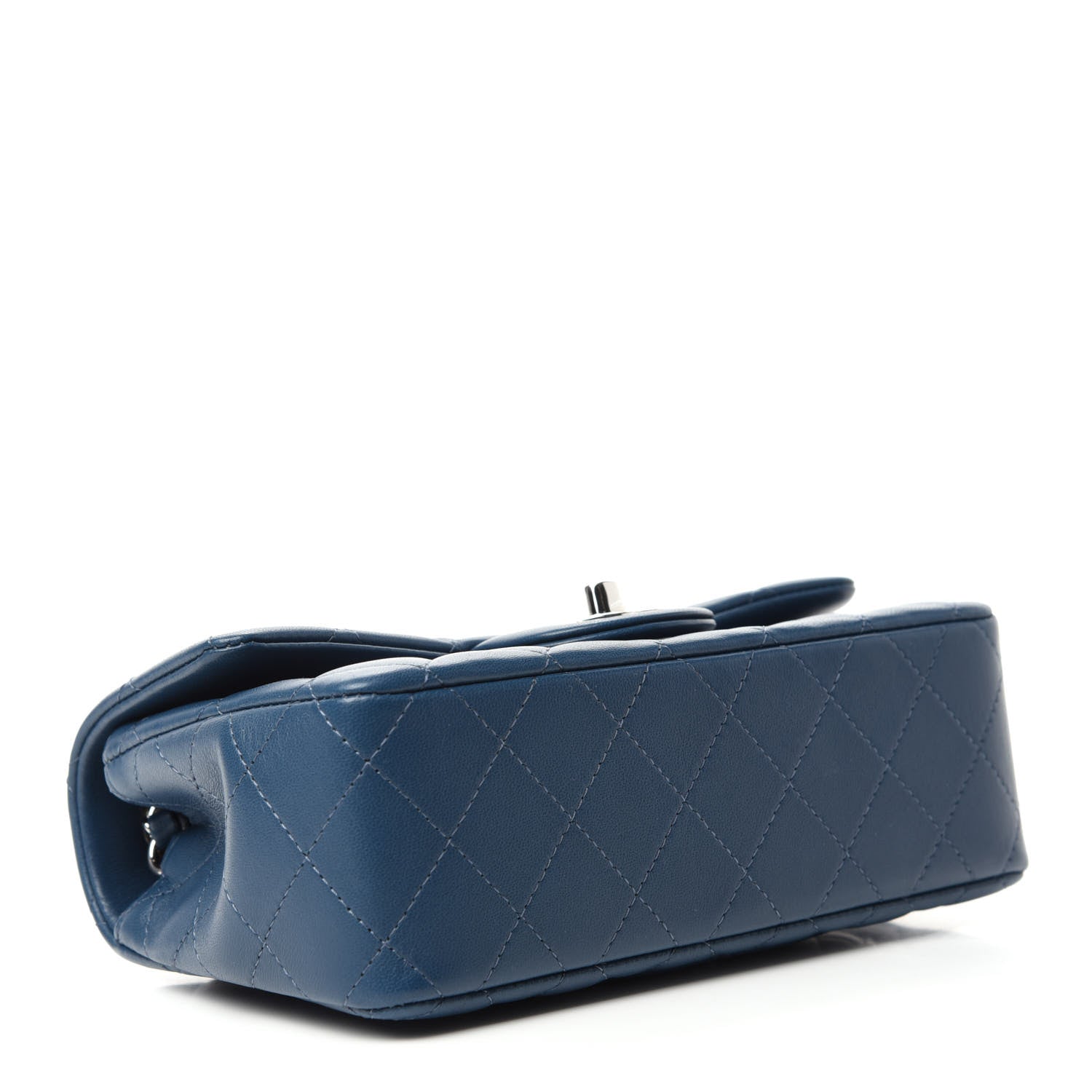 Chanel Lambskin Quilted Mini Rectangular Flap Dark Blue 4 of 11
