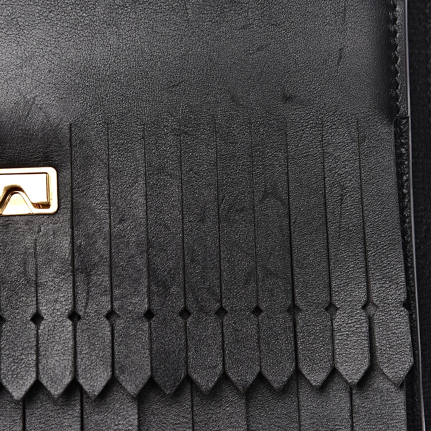 Burberry Grainy Calfskin Broguing Tassel Small Macken Crossbody Bag Black 11 of 14