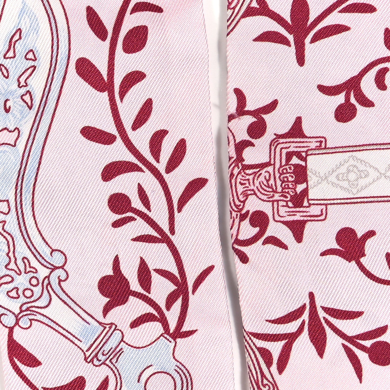 Hermes Silk Etriers Remix Twilly Rose Pale Bordeaux 4 of 4