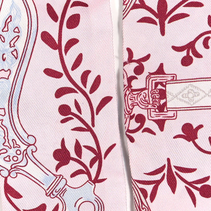Hermes Silk Etriers Remix Twilly Rose Pale Bordeaux 4 of 4