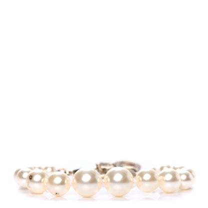 Chanel Graduated Pearl Crystal CC Bracelet Gold 3 of 5