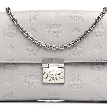 MCM Calfskin Ottomar Wallet On Chain Grey 8 of 10
