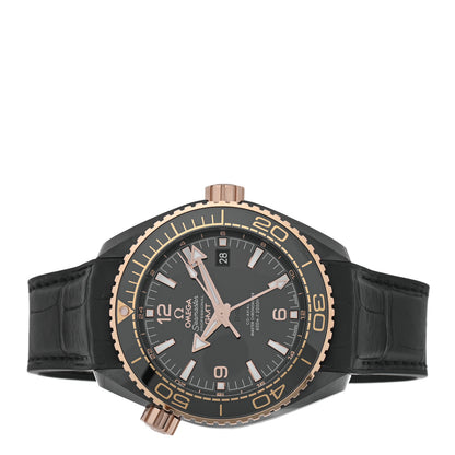Omega Ceramic 18K Sedna Gold Alligator 45.5mm Seamaster Planet Ocean Automatic Watch Black 215.63.46.22.01.001 2 of 5