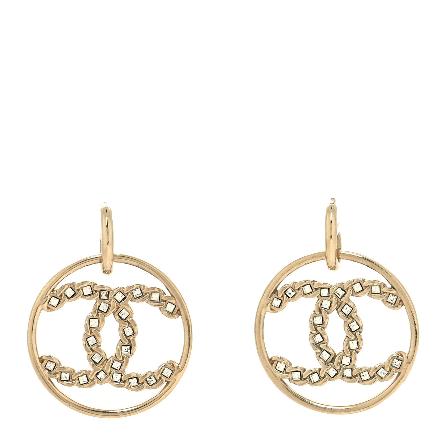 Baguette Crystal High Society CC Drop Earrings Gold