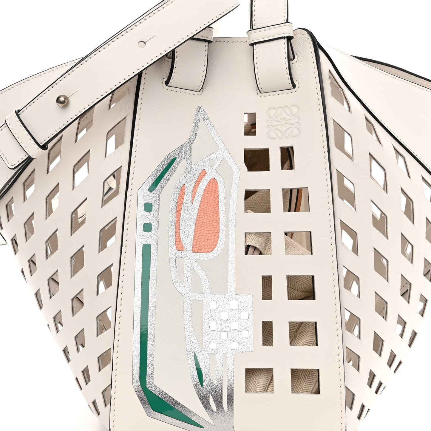 Calfskin Medium Tulip Hammock Shoulder Bag White