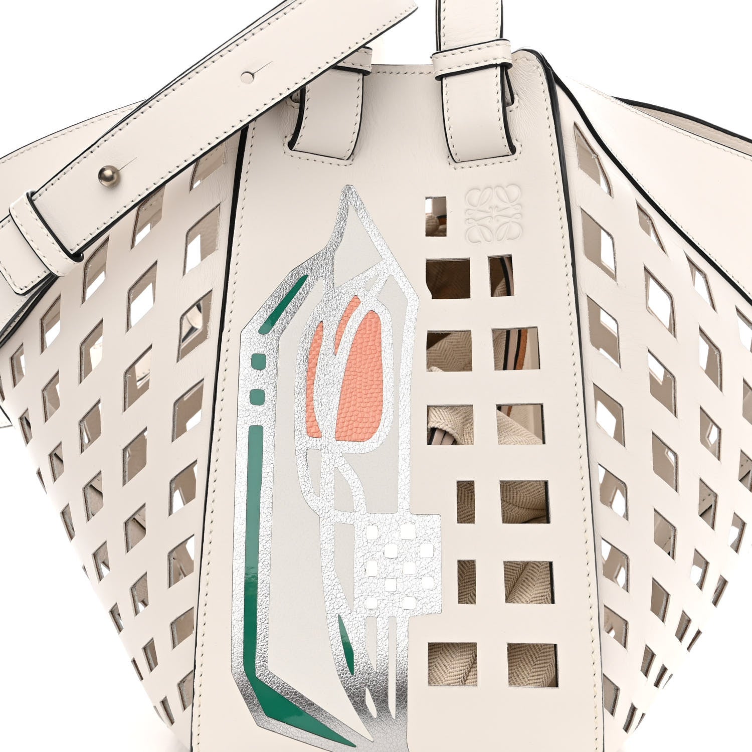 Loewe Calfskin Medium Tulip Hammock Shoulder Bag White 7 of 11