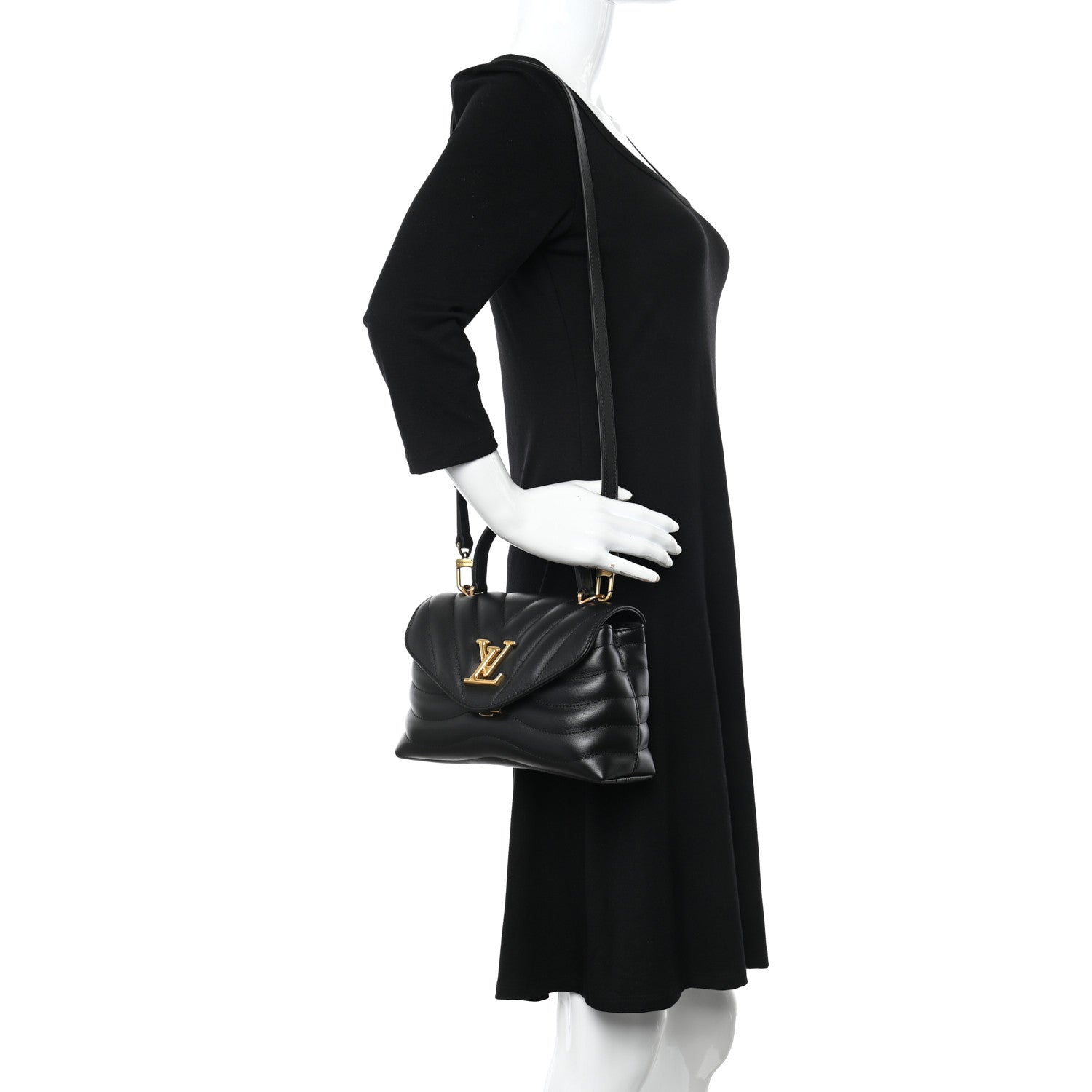 Louis Vuitton Calfskin Hold Me New Wave Black 2 of 11
