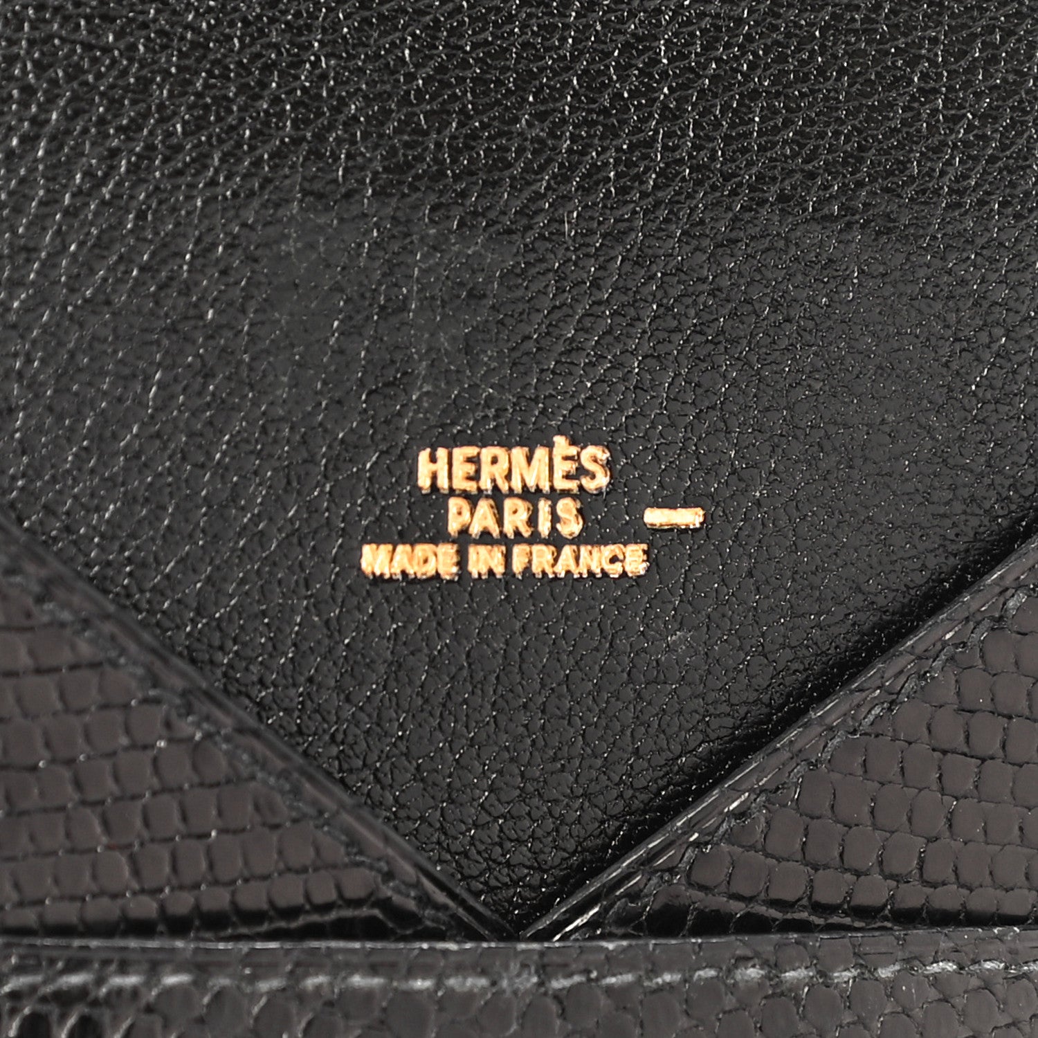 Hermes Lizard Niloticus Envelope Pouch Black 6 of 9