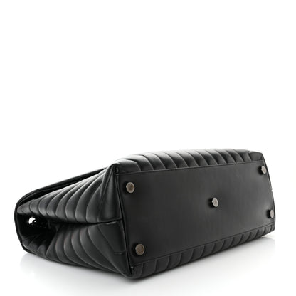 Saint Laurent Calfskin Y Quilted Monogram Monochrome Large Loulou Chain Satchel Black 4 of 21