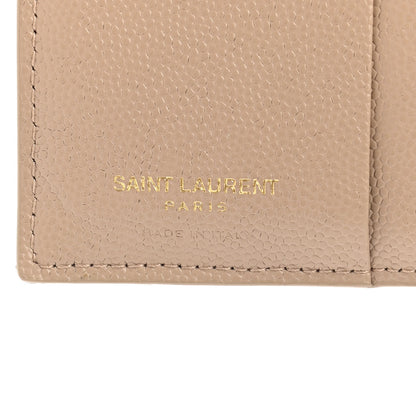 Saint Laurent Grain De Poudre Matelasse Chevron Monogram Zipped Card Case Nude Powder 8 of 9