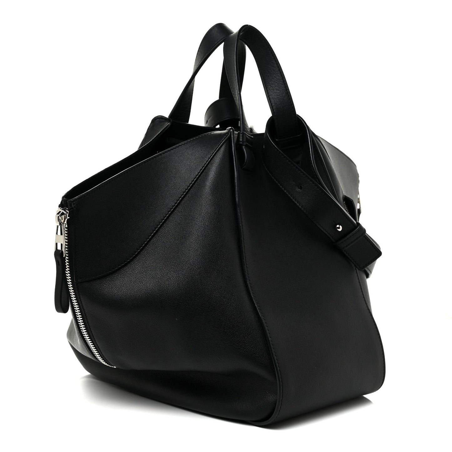 Calfskin Medium Hammock Shoulder Bag Black