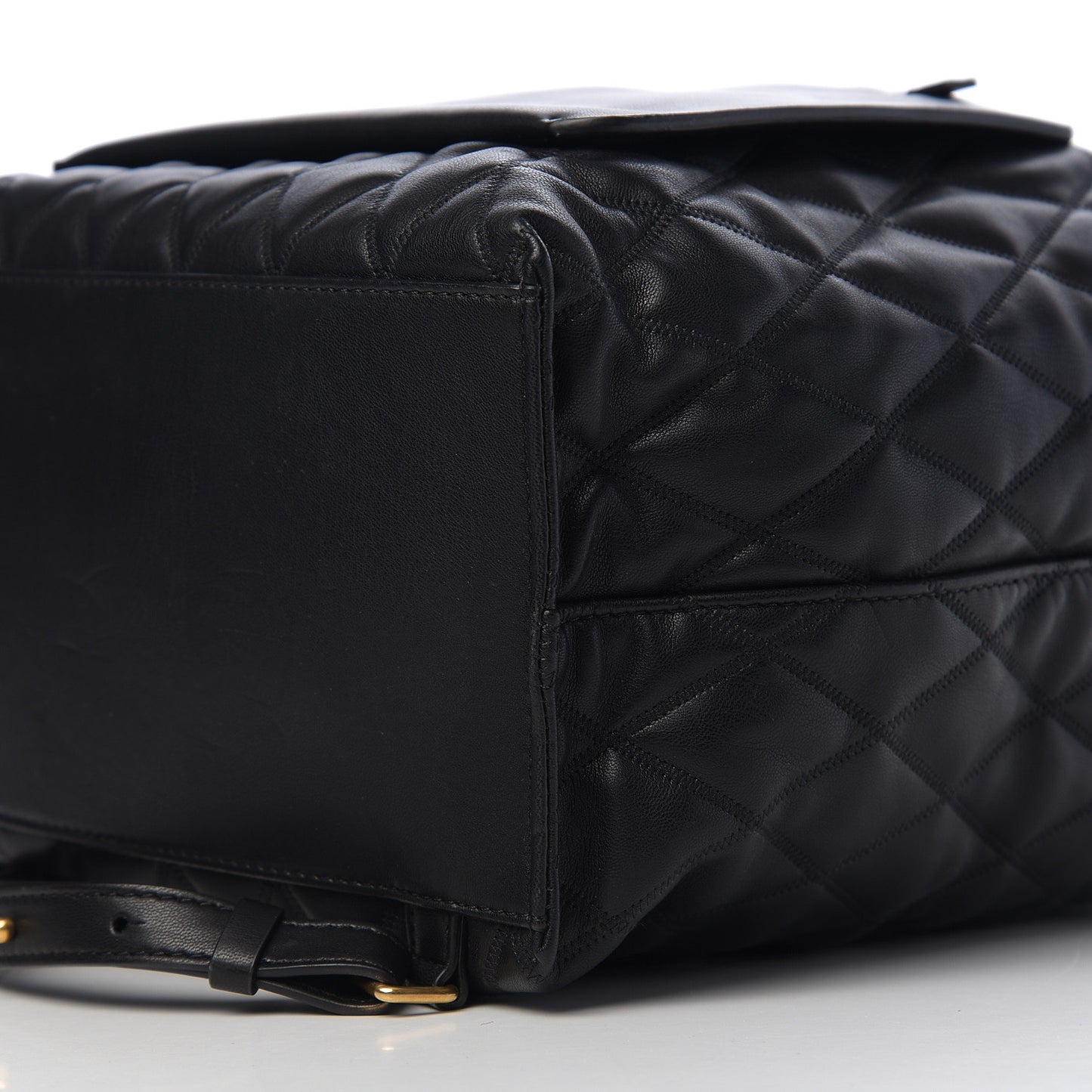 Rubberized Canvas Quilted Duo Backpack Black