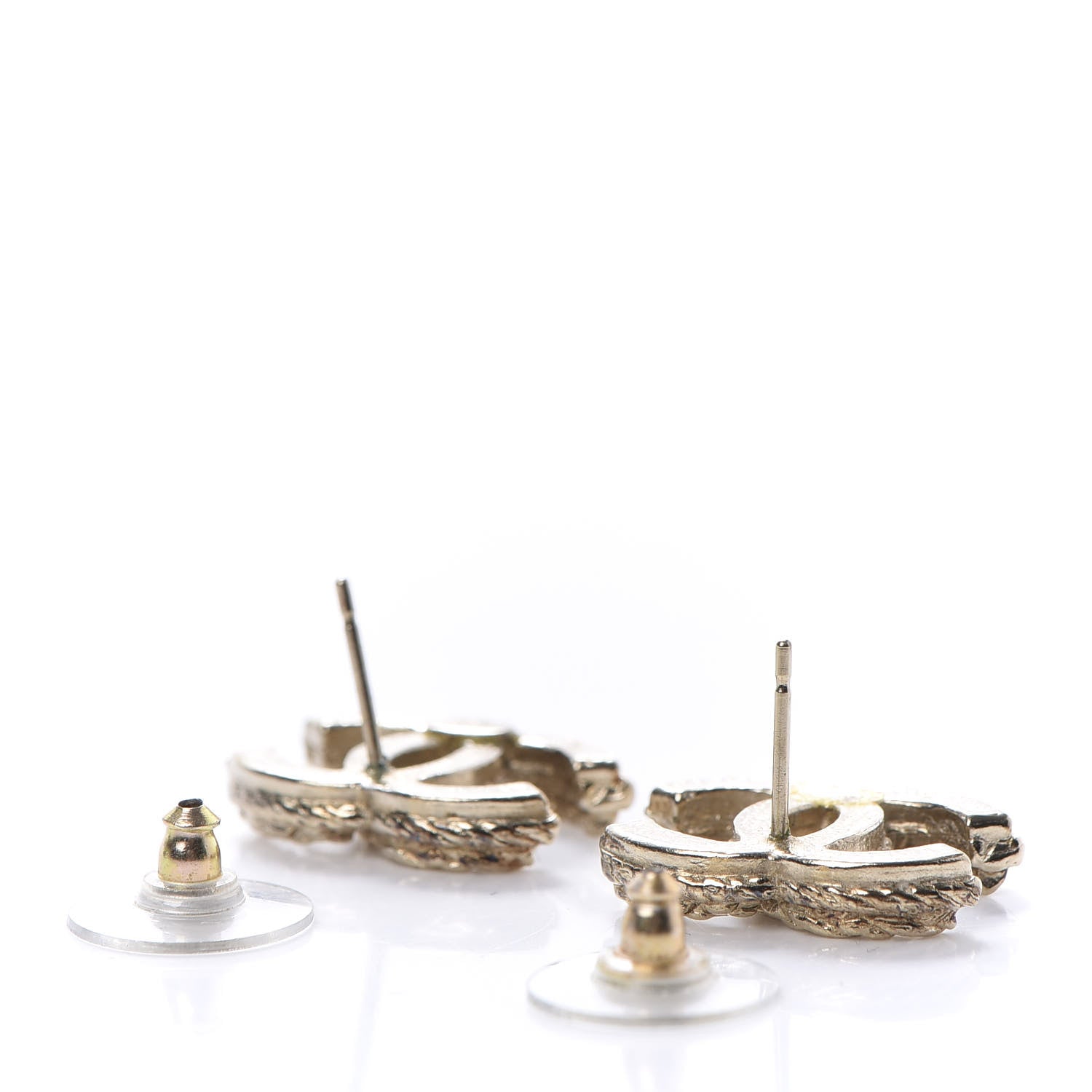 Chanel Braided CC Earrings Gold 3 of 4